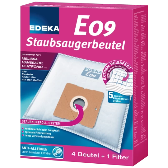 EDEKA Staubsaugerbeutel E09 4ST 1 EDEKA Staubsaugerbeutel E09 4ST