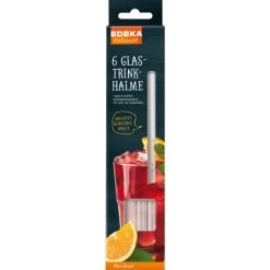 EDEKA Zuhause Glastrinkhalme Mit Reinigungsbürste 6ST