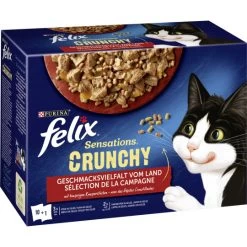 Felix Sensations Crunchy Geschmacksvielfalt Vom Land 10x85G+40G