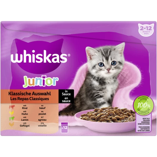 Whiskas Multipack Junior Klassische Auswahl In Sauce 12x 85G